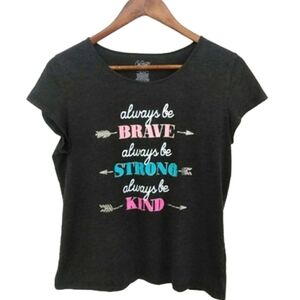 City Streets Brave Strong Kind Casual Crewneck Back to School T-shirt Top